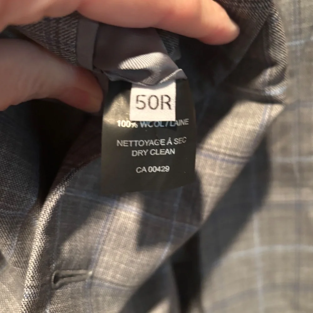 Peter Millar Men's Wool Suit Jacket Blazer Gray Blue Plaid Size 50R - Picture 6 of 7